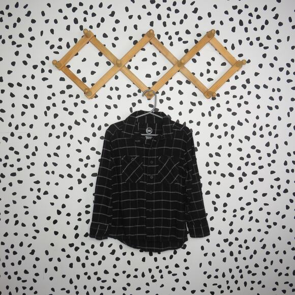 wonder nation Other - Wonder Nation Black Plaid Flannel Button Up Boys Long Sleeve Shirt
